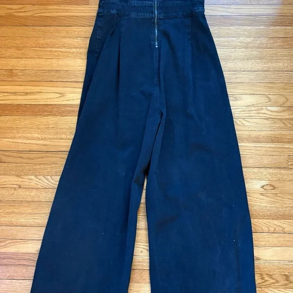 VENUS stretch denim Black Wide-Leg Jumpsuit - Picture 7 of 12